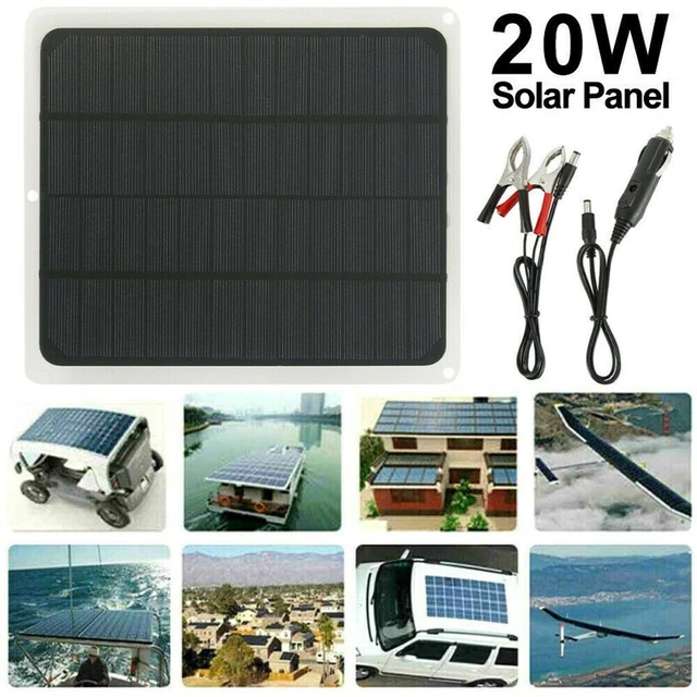 Kits Solar Powered Panel Trickle Charger Battery Maintainer 12V/20W Car Boat