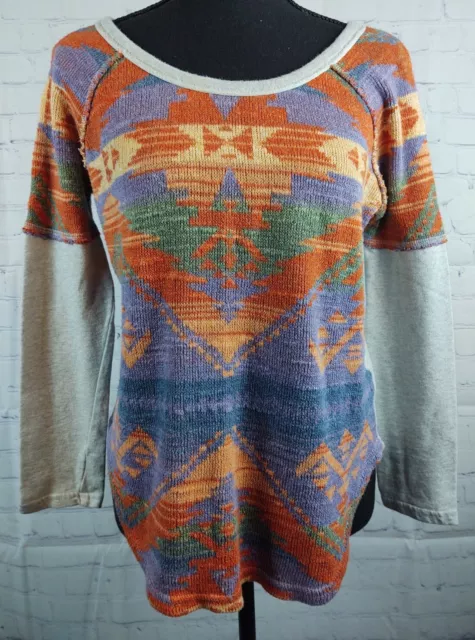 Ralph Lauren Denim & Supply Women's Southwestern Aztec Print L/S Top, Sz. S