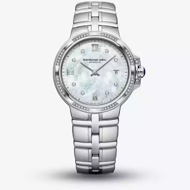 Raymond Weil Ladies Parsifal Classic Mother Of Pearl Diamond Set Dial Bracele...