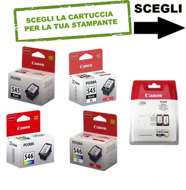 CARTUCCE ORIGINALI CANON 545-546 series, per Pixma