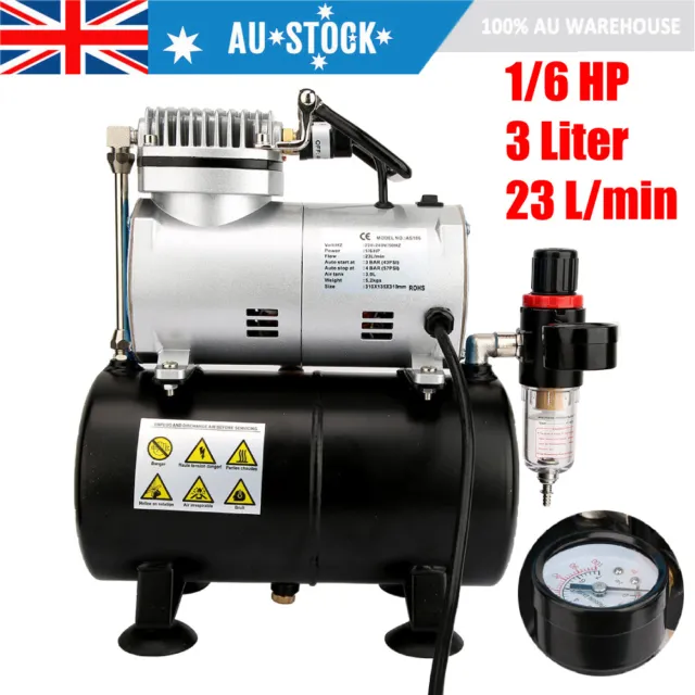 Airbrush Kit w/ Compressor Single Cylinder Air Brush Spray Gun Hobby Tattoo Nail