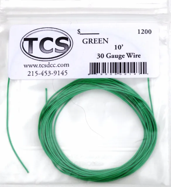 Wire 30awg 10 foot length Green, seven strand wire outside diameter 0.026".