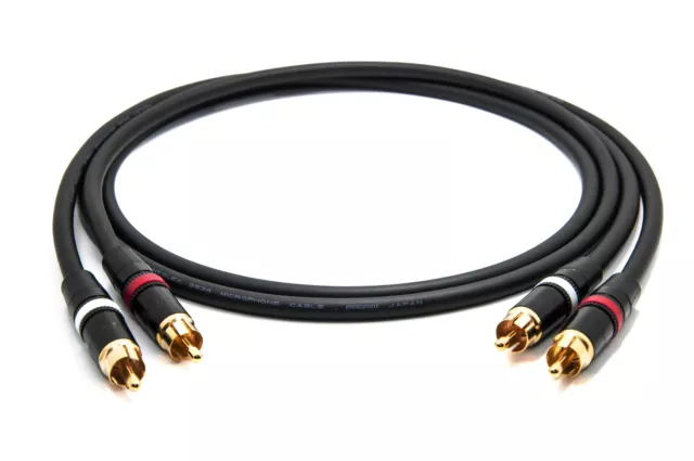 enoaudio Mogami 2534 Stereo Paar (L,R) Audio Kabel | Rean Gold Cinch RCA | HiFi