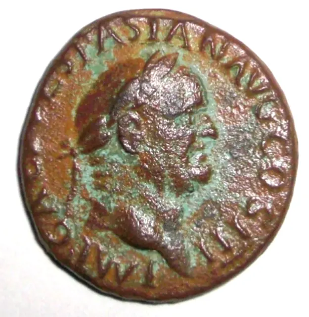 Ancient Coin Roman Empire Vespasian 71 AD. AE As, Rome Mint Aequitas Bronze