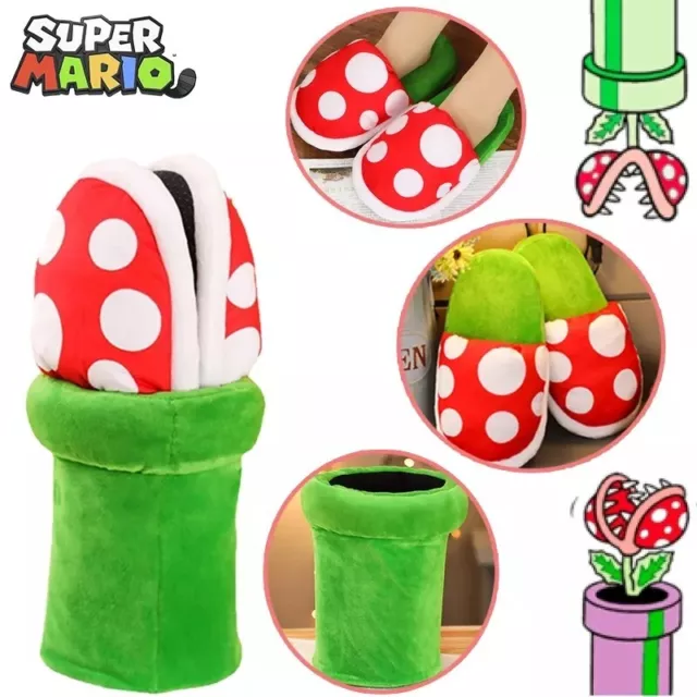 Super Mario Bros Chausson lot 2 paires pantoufles taille unique 27cm luigi  mario