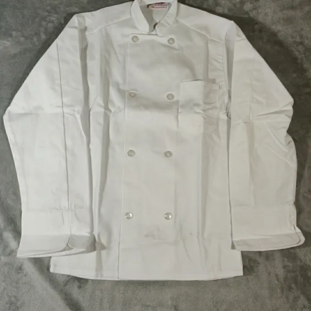 Uncommon Threads Chef Coat Jacket Unisex XS White Long Sleeve Uniform Work
