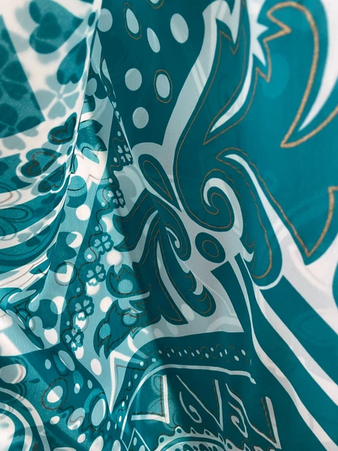 Foulard écharpe légère en viscose douce à fleurs SC34 vert d'eau