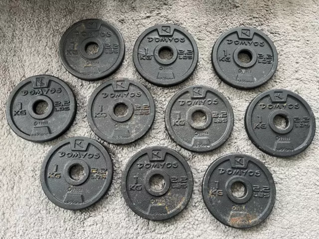 DOMYOS 1.18 HOLE Cast Weight Plates 2 x 1kg 2kg 1 Free Post 15.99 PicClick UK