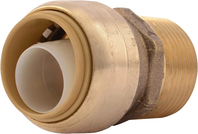 Adaptador MNPT Sharkbite de 3/4 pulgadas, accesorio de plomería de latón empuje para conectar, tubería PEX