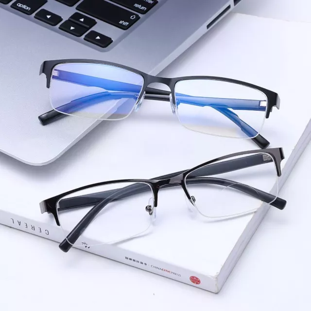 Semiframe Gafas viejas Gafas de lectura Barrera azul Multifocal progresivo