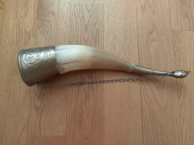 Horn Tierhorn versilbert Souvenir