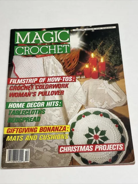 Magic Crochet October 1990 Magazine Christmas Projects Crochet Pattern