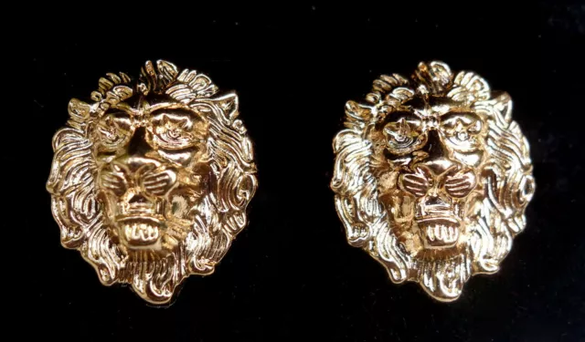 Genuine Versace Gold Lion Head Cufflinks Large 25mm X 20mm Exquisite