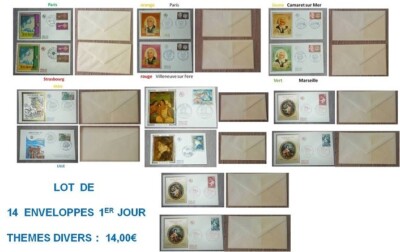 282 - Lot De 14 Enveloppes 1Er Jour Themes Divers 1968