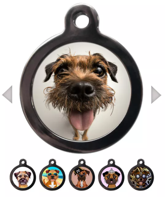 Border Terrier Raza de Perro Mascota Etiquetas Nombre Personalizado Lindo Disco para Cuello