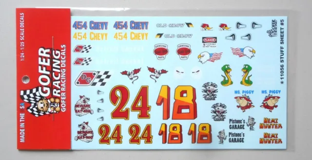 Gofer Racing 1/24 1/25 11056  Stuff Sheet #5 Decal Sheet