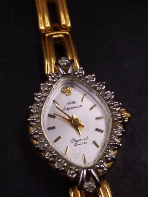 Jules jurgensen ladies diamond quartz watch cheap