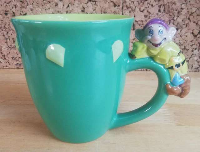 Tazza da collezione Disney Store verde drogato sette nani bianco neve 3D