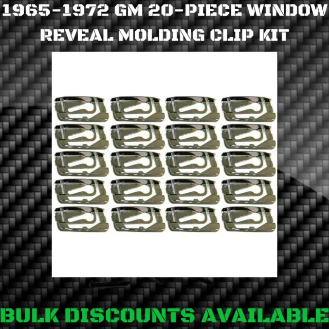 1965-1972 GM A BODY Rear Glass Window Front Windshield Molding Trim Reveal Clips