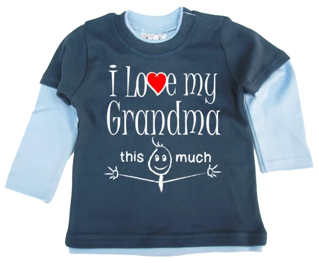 Baby Skater Top "I Love My Grandma this Much" Long Sleeved Tee Grandmother