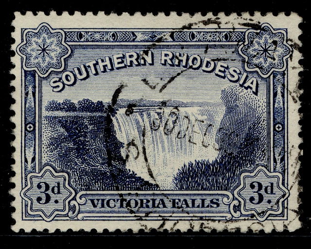 SOUTHERN RHODESIA GV SG30, 3d deep ultramarine, FINE USED.