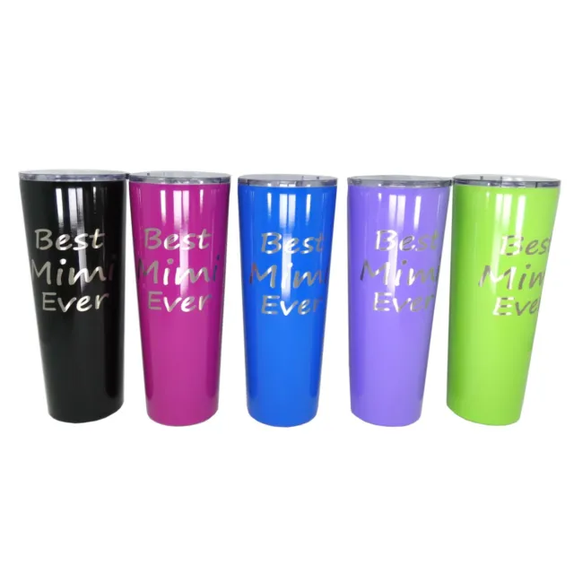 Best Mimi Gift - 26 oz Skinny Stainless Steel Tumbler Insulated Engraved w/Straw