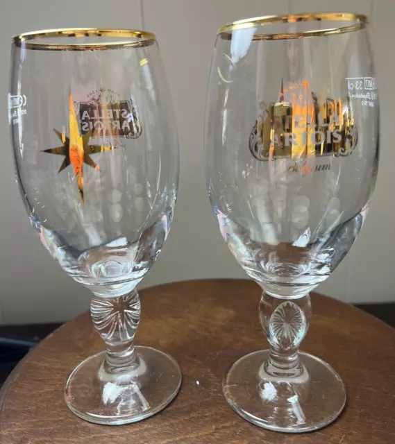 Stella Artois 2016 Limited Edition Holiday Star Beer Glasses Set Of 2 EUC