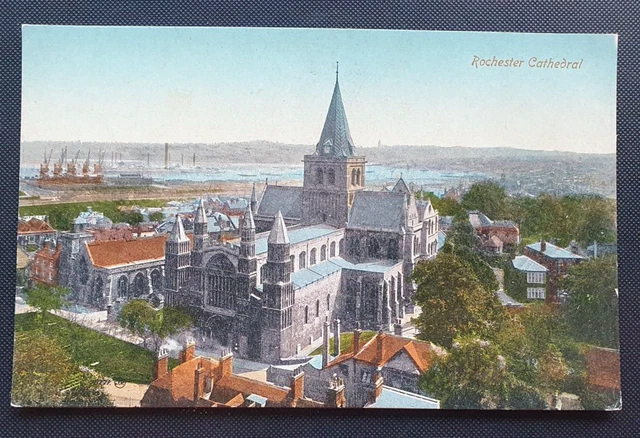 Unposted HJD Series C Postcard - Rochester Cathedral (b)