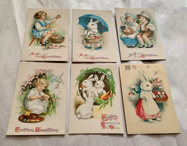 6 Vintage Easter Postcards - Ellen Clapsaddle - New Old Store Stock - Children