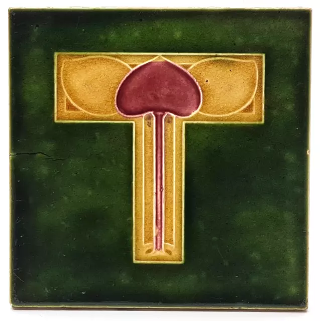Antique Fireplace Tile Moulded Majolica by T & R Boote Ltd C1905 AE3