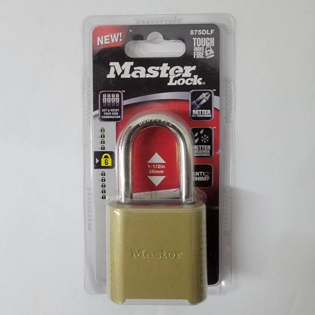 Master Lock 875DLF Set & Reset Your Own 4 Digit Combination Padlock 1 1/2" #6