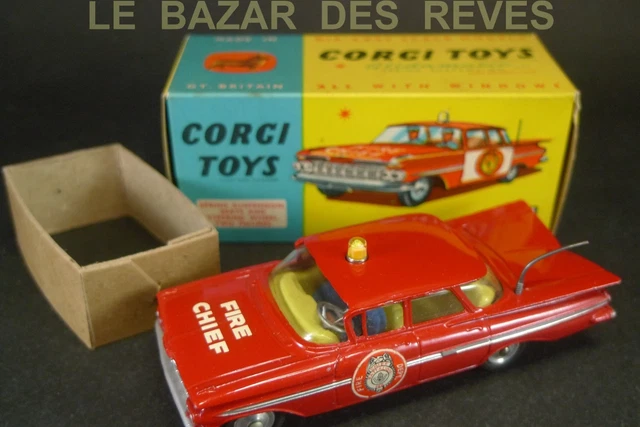 Modèle Réduit Corgi 439 Chevrolet Fire Chief - Réplique Boîte, Occasion