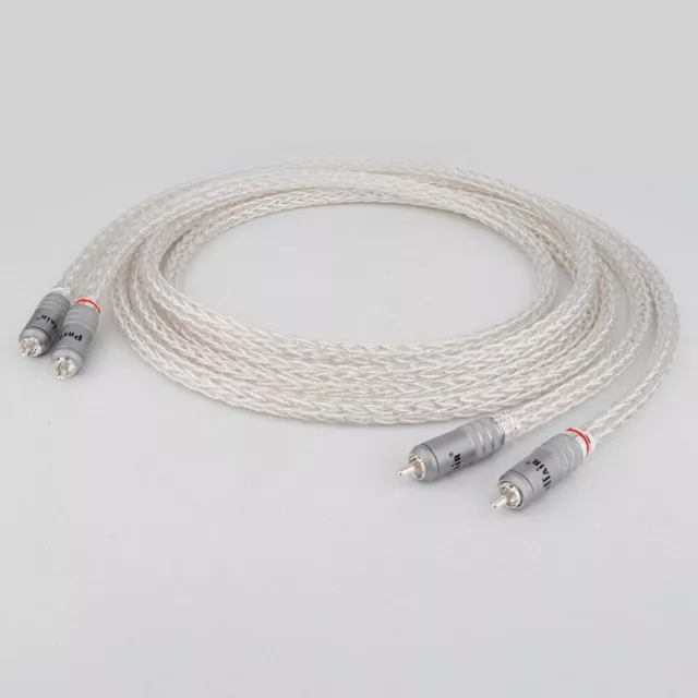 6 AWG RCA Analogue Cable OCC Silver Plated Audio Interconnect Cable Pair