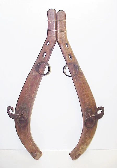 Hames Blacksmith Wood & Forged Metal Primitive Antique Handmade VTG Old