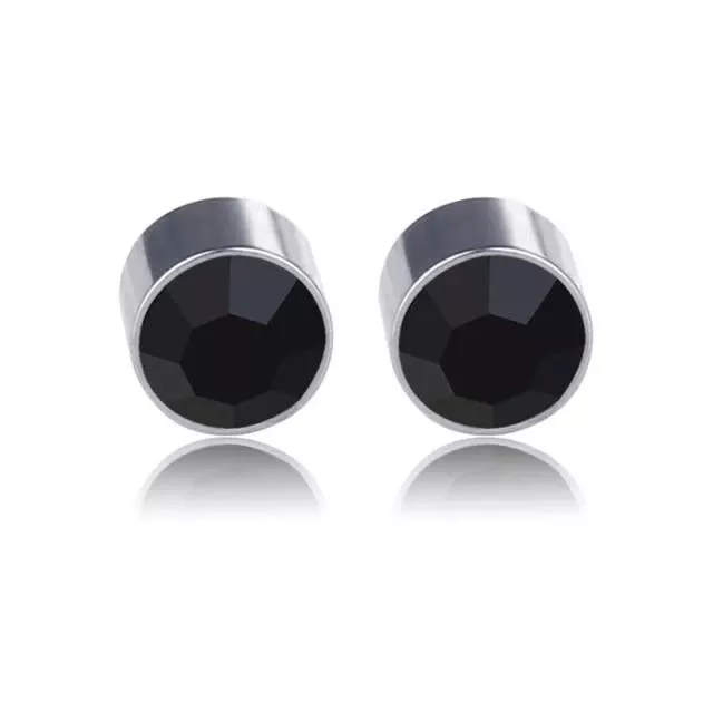 1 Pair Women Strong Magnetic Iron Earless No Piercing Ear Studs Rhinestone Stain