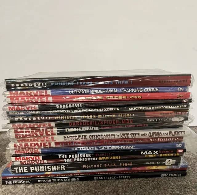Marvel Graphic Novels Spider-Man, Daredevil and Punisher. Lot Of 16
