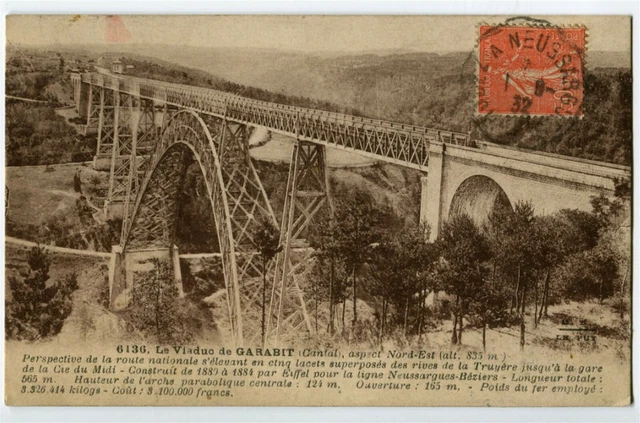 CPA 15 Cantal Le Viaduc de Garabit Northeast Look