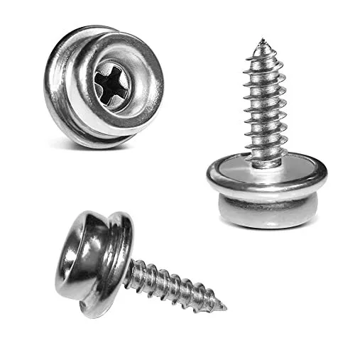 50PCS Stainless Steel Screws Marine Grade Boat Canvas Snaps 3/8Socket with S