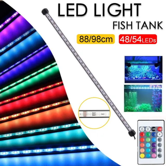 Aquarium Fish Tank Aquarium Light LED Waterproof Full Spectrum Aqua Lamp RGB AU