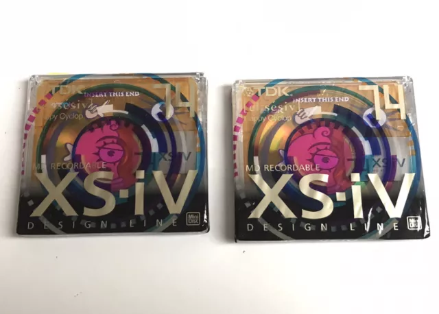 Lot de 2 MiniDisc TDK XS-iV 74 Design Line Neufs Scellés