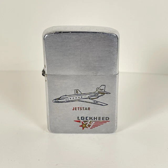 VINTAGE ZIPPO LIGHTER Lockheed Jetstar 1950s Loose Hinge 74.25 PicClick