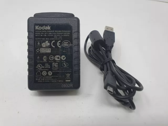 Kodak AC Adapter TESA5G1-0501200 UK Plug USB Adapter 5V 1A + USB Cable Genuine