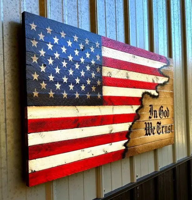 Rustic American Flag, American Flag, American Flag Sign, Weathered American Flag