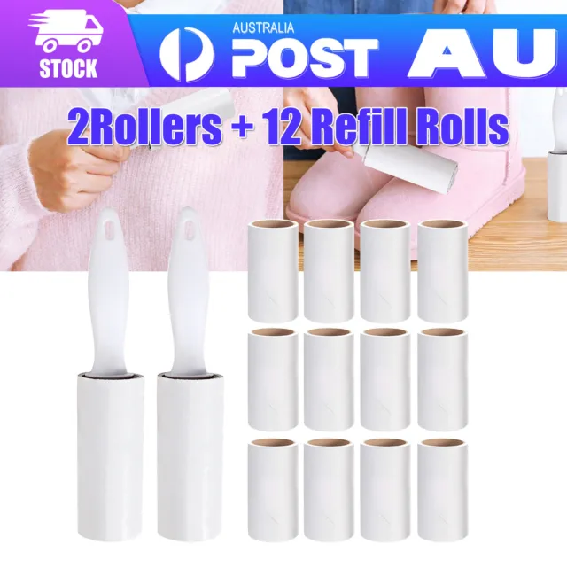 14x Lint Roller With Refills Sticky Remover Pet Dog Hair Clothes Dust Cleaning O