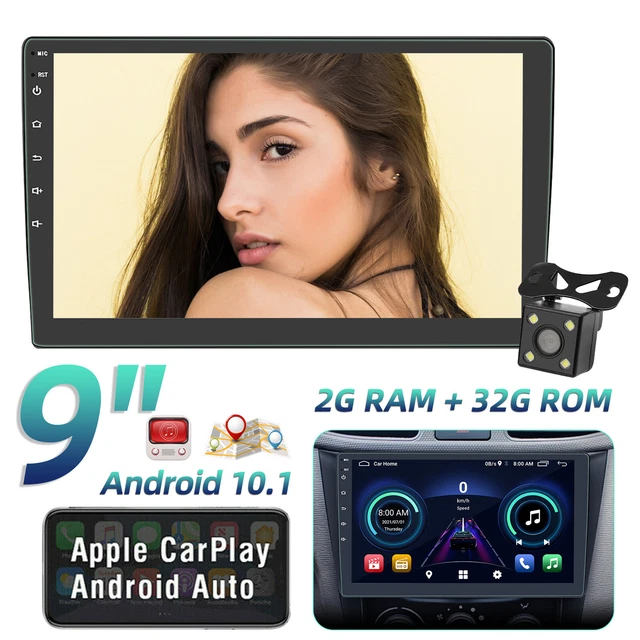 Double 2Din 9" Android 10 Car Stereo Radio GPS Navi Touch Screen WiFi CarPlay US
