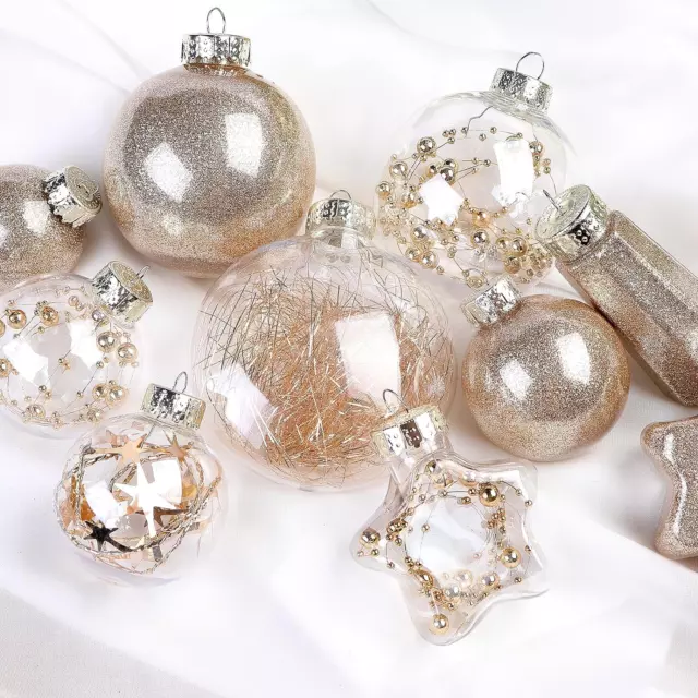 60mm Shatterproof Clear Iridescent Ball Ornaments, 12-Piece Set