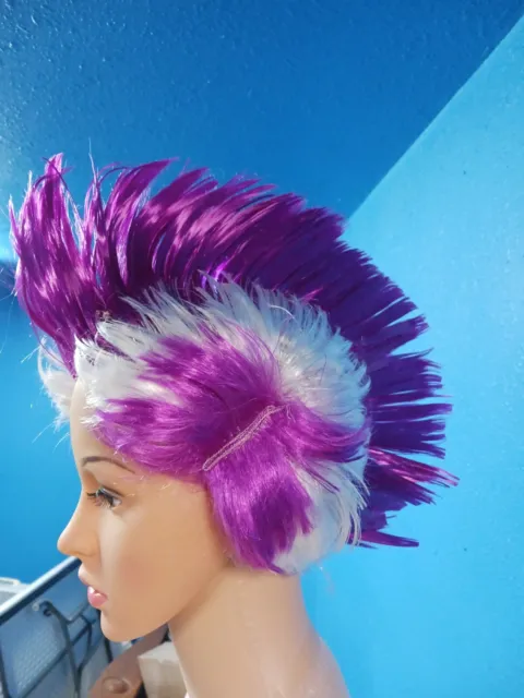 Mohawk Wig -Hot Pink.and Purpleish -  Costume Accessor  Lights up.y - One Size