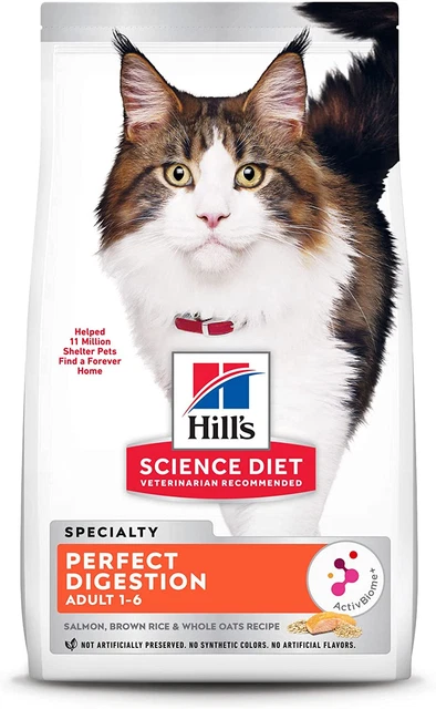 Hill'S Science Diet Adult Cat Dry Food Perfect Digestion Salmon, Oats, & Rice, 3
