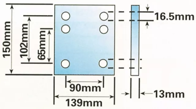 4" Tow Ball Drop Plate with 6 Holes [MP233] Zinc Plated