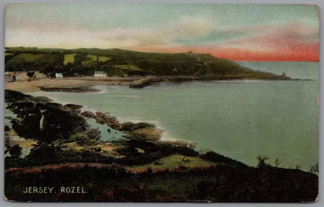 View of Rozel Jersey Channel Island England Postcard